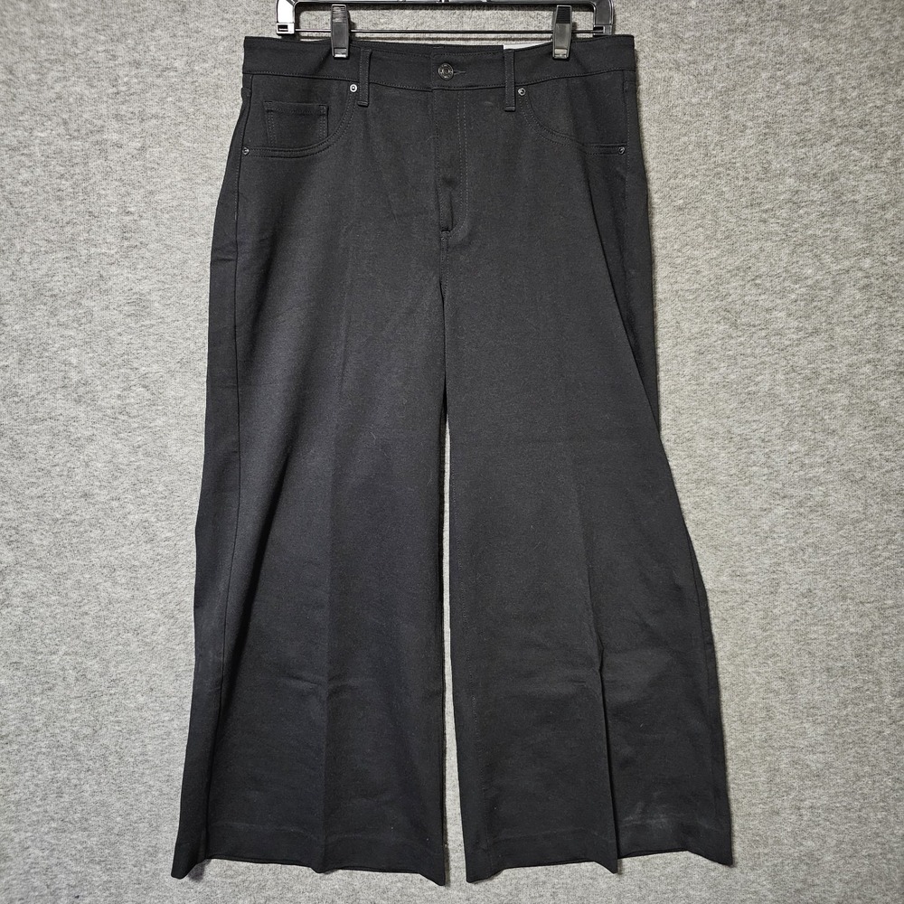 NWT Chicos 5 Pocket High Rise Wide Leg Black‎ Petite Pant 2P US 12P Womens Flare